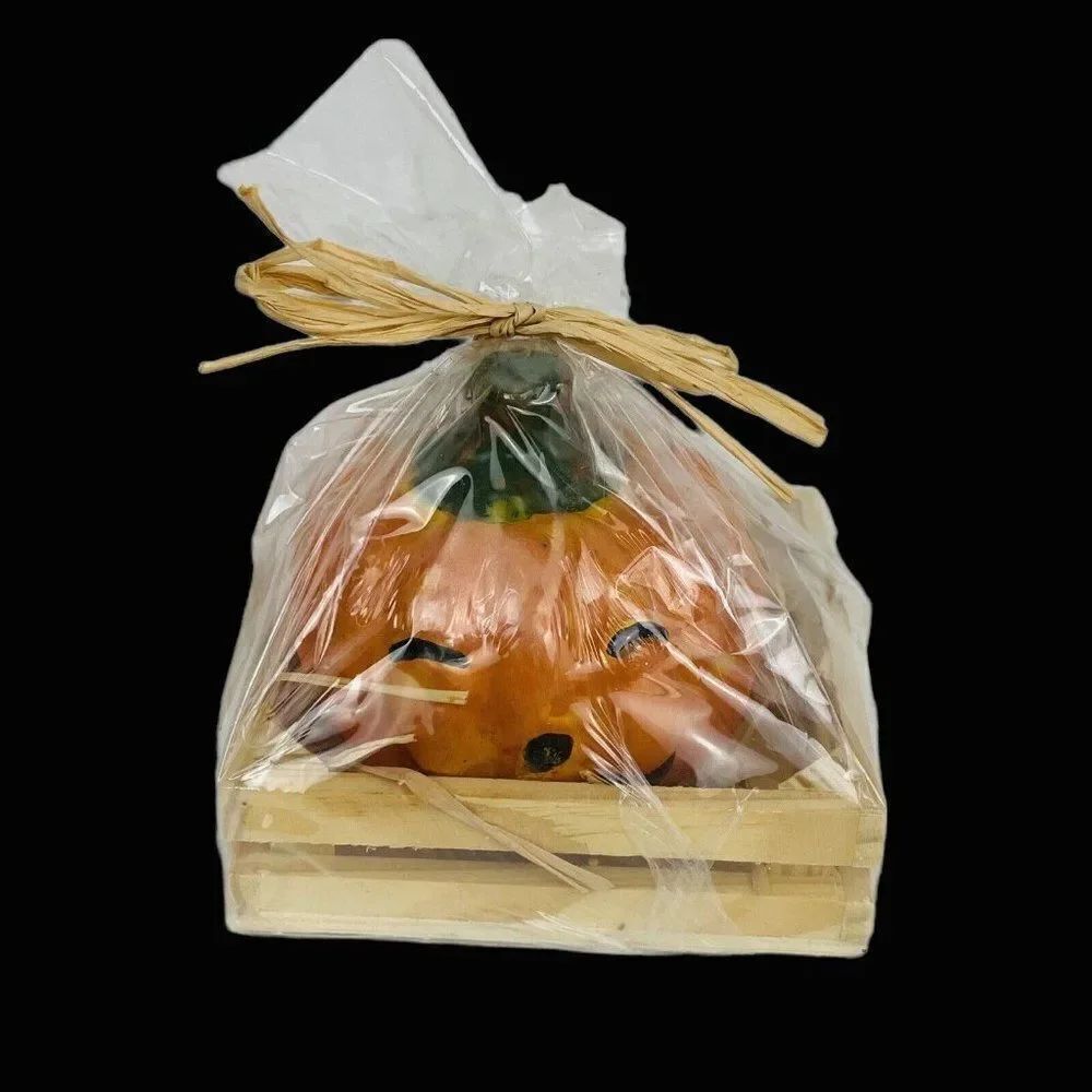 Vintage 2000 Cornerstone Creations Jack O Lantern Pumpkin Candle Crate Halloween
